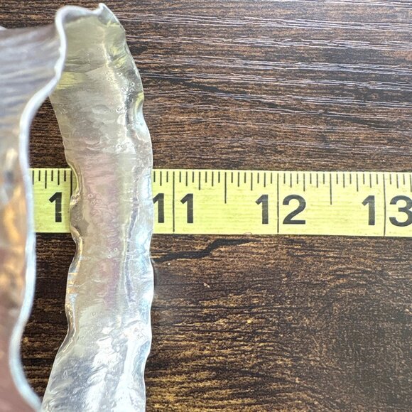 Silver Tone Wavy Design Textured Finish Bangle Bracelet Size 7.5" Fit - Picture 8 of 9